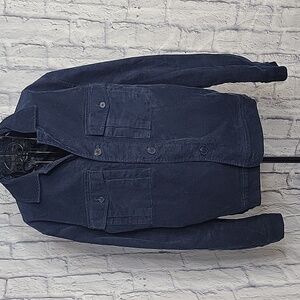 ALFANI Blue Corduroy Button‎ Up Men's Jacket Medium